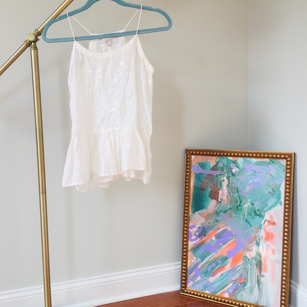 Sheer Embroidered Tank Blouse